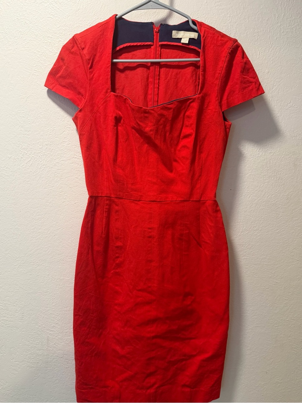 Banana Republic Red Short Sleeve Sheath Dress